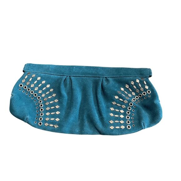 Steve Madden Clutch Bag Pleated Suede Leather - Picture 3 of 5